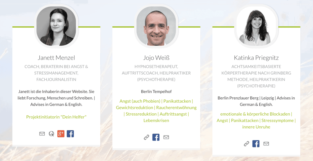 Therapeuten Patienten finden Angst Panik Depression Burnout